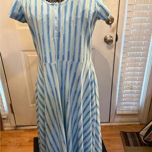 52Seven Blue and Cream Striped dress